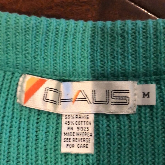 Knit, midi length green skirt, 1980s vintage, size medium - Picture 3 of 3